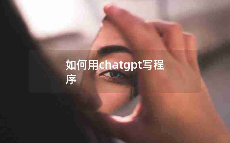 如何用chatgpt写程序