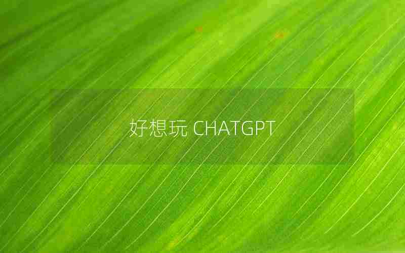 好想玩 CHATGPT