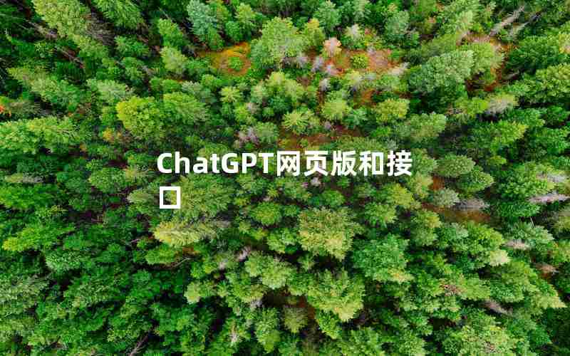 ChatGPT网页版和接口