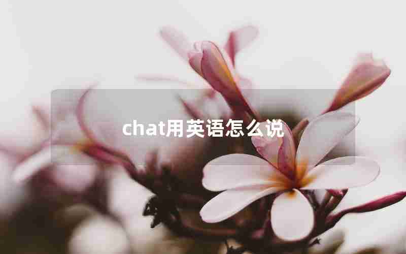 chat用英语怎么说