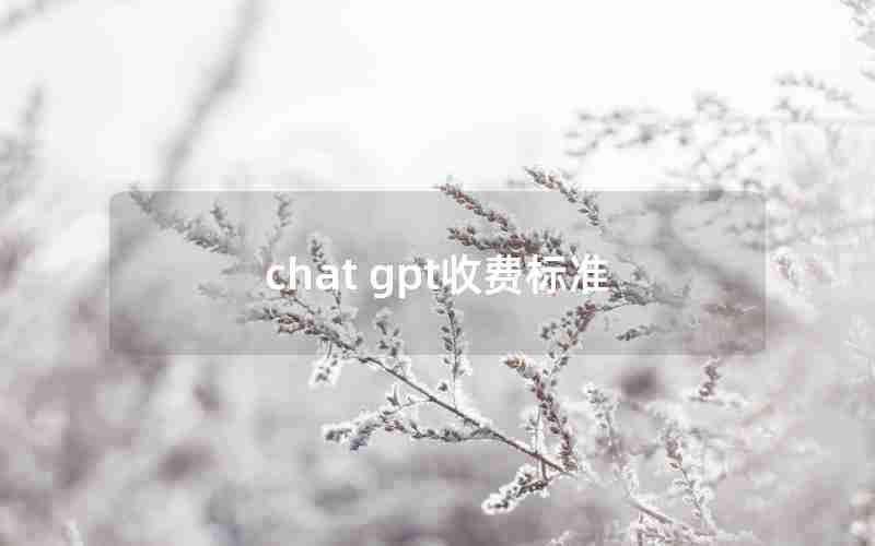 chat gpt收费标准