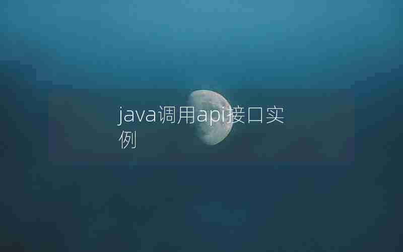 java调用api接口实例