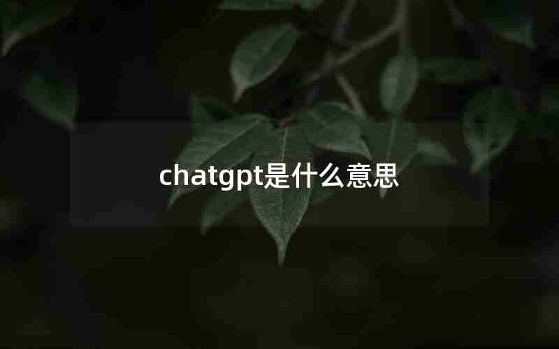 chatgpt是什么意思