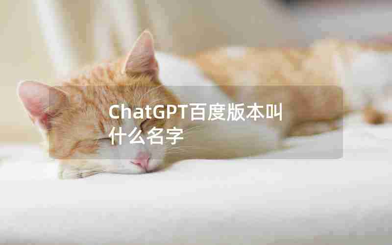 ChatGPT百度版本叫什么名字