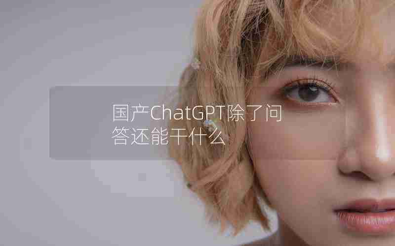 国产ChatGPT除了问答还能干什么