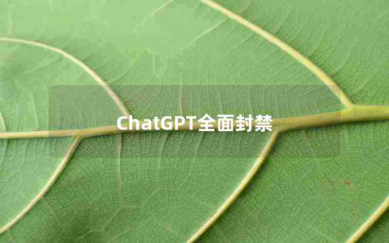 ChatGPT全面封禁