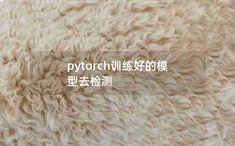 pytorch训练好的模型去检测