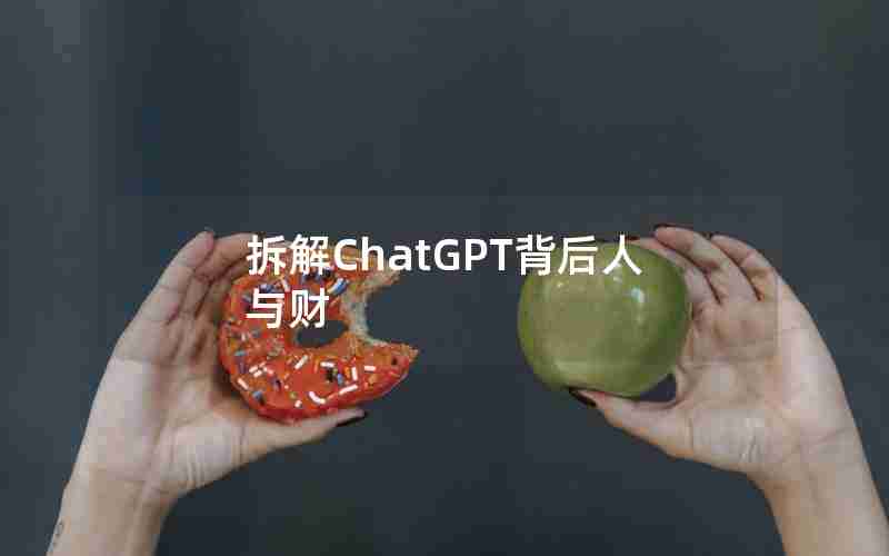 拆解ChatGPT背后人与财