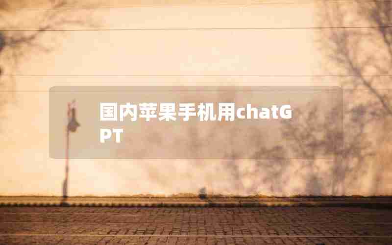 国内苹果手机用chatGPT