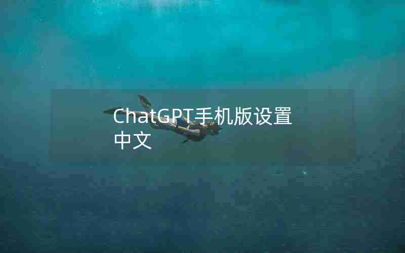 ChatGPT手机版设置中文