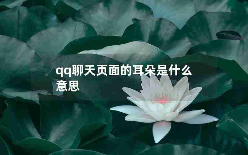 qq聊天页面的耳朵是什么意思