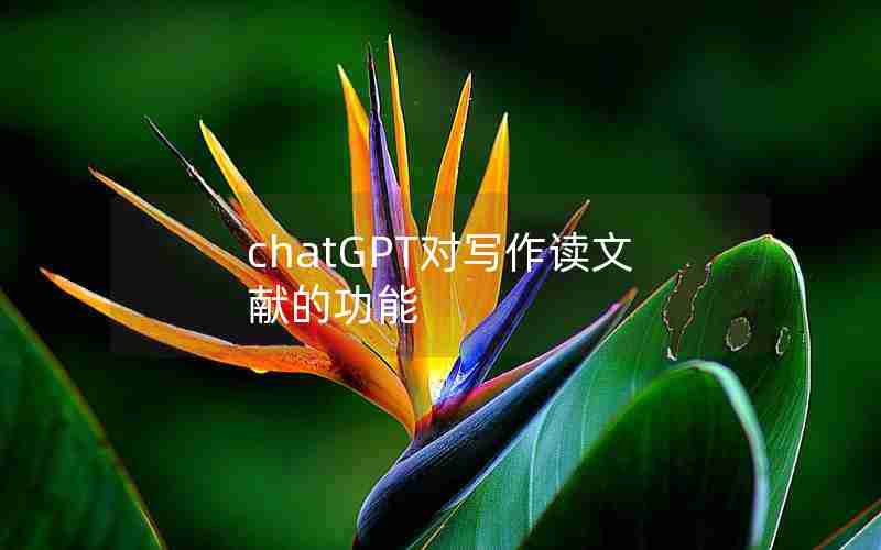 chatGPT对写作读文献的功能