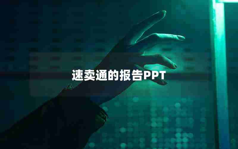 速卖通的报告PPT