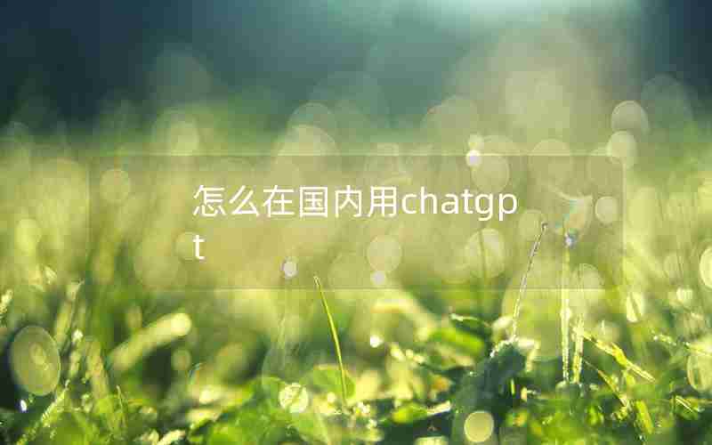 怎么在国内用chatgpt