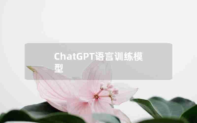 ChatGPT语言训练模型