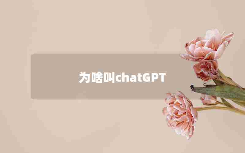 为啥叫chatGPT