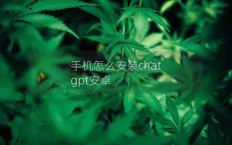 手机怎么安装chat gpt安卓