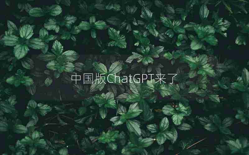 中国版ChatGPT来了