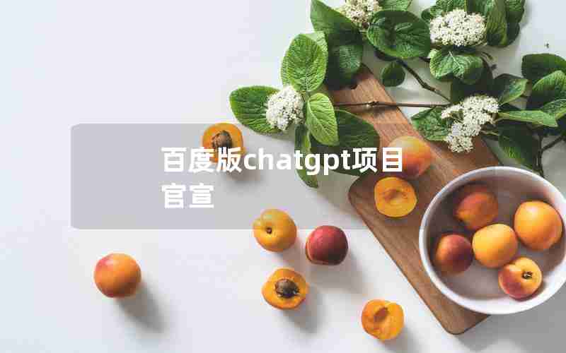 百度版chatgpt项目官宣