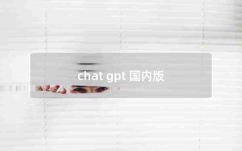 chat gpt 国内版