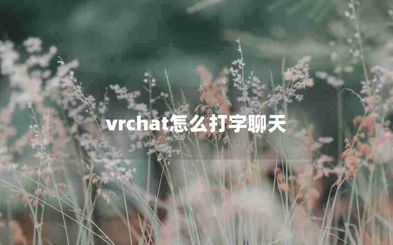 vrchat怎么打字聊天