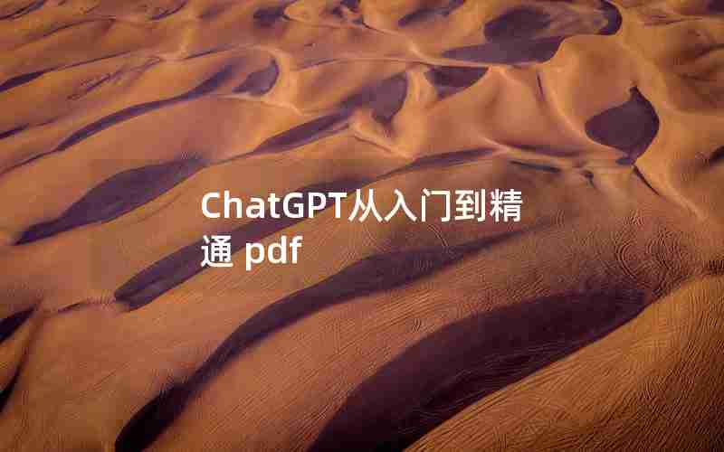 ChatGPT从入门到精通 pdf