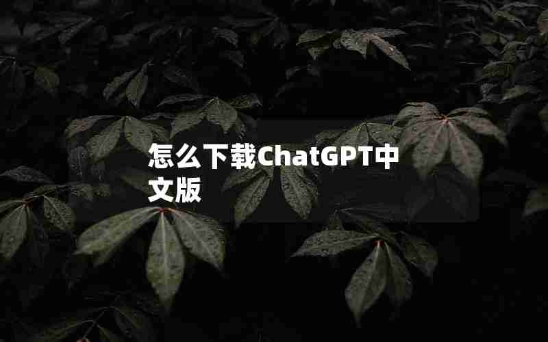 怎么下载ChatGPT中文版