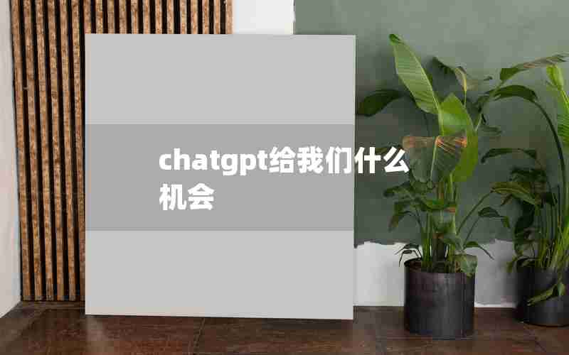 chatgpt给我们什么机会