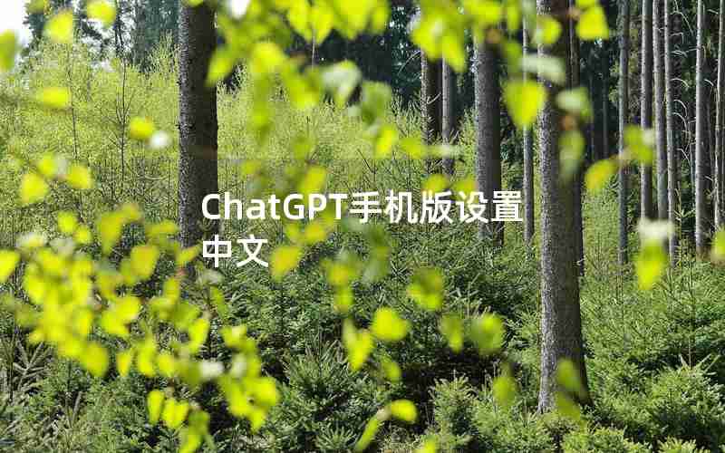 ChatGPT手机版设置中文