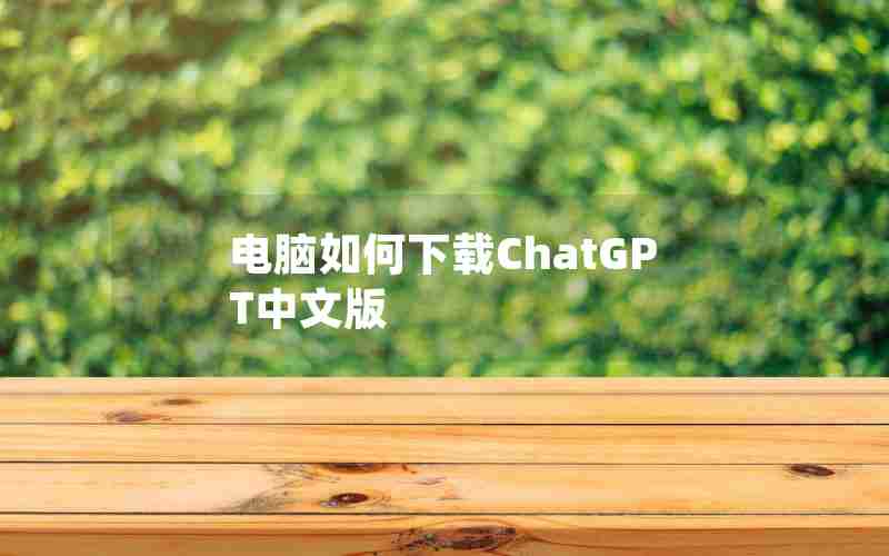 电脑如何下载ChatGPT中文版