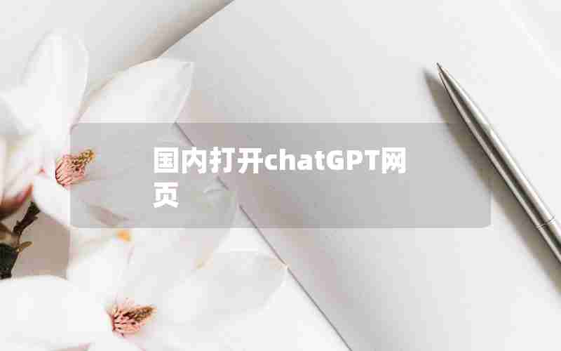 国内打开chatGPT网页