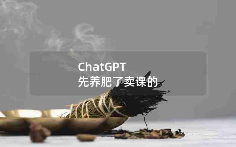 ChatGPT 先养肥了卖课的