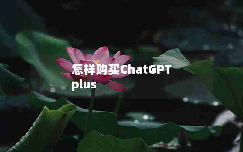 怎样购买ChatGPT plus