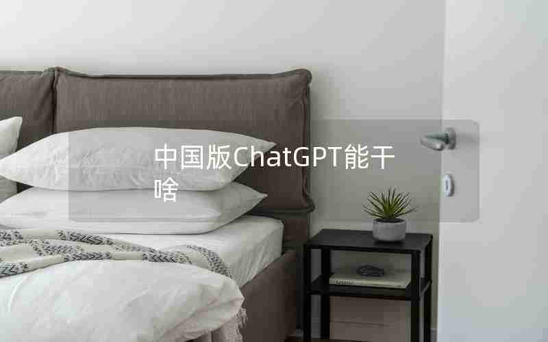 中国版ChatGPT能干啥