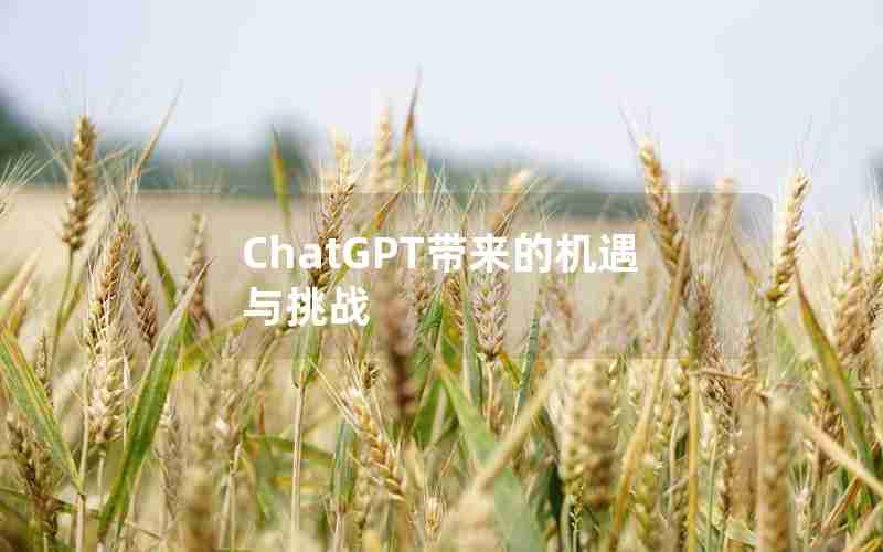 ChatGPT带来的机遇与挑战