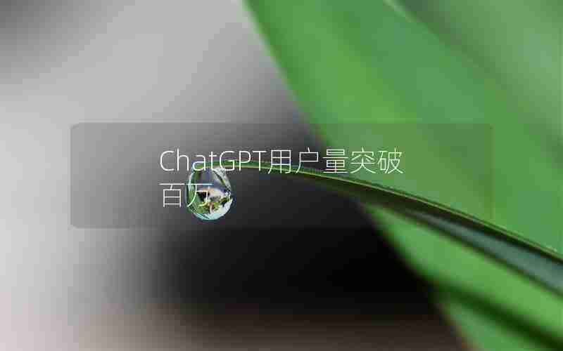 ChatGPT用户量突破百万