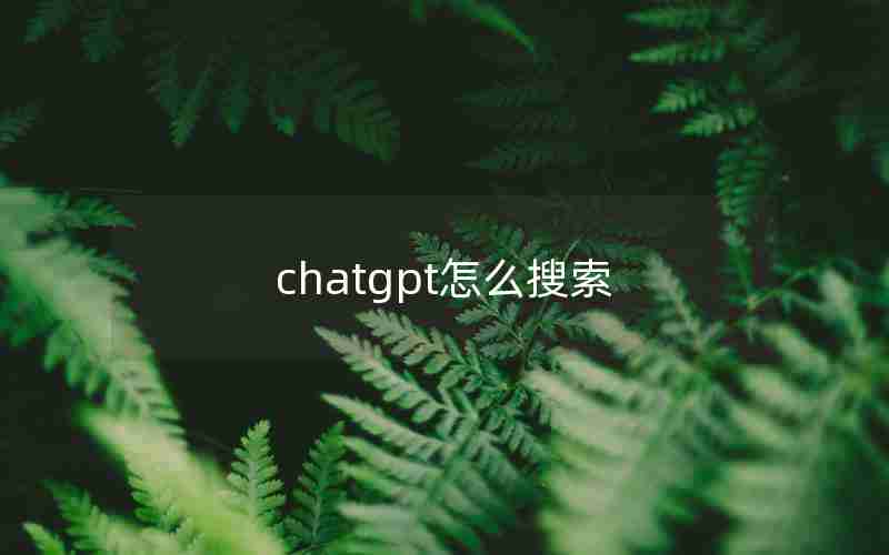 chatgpt怎么搜索