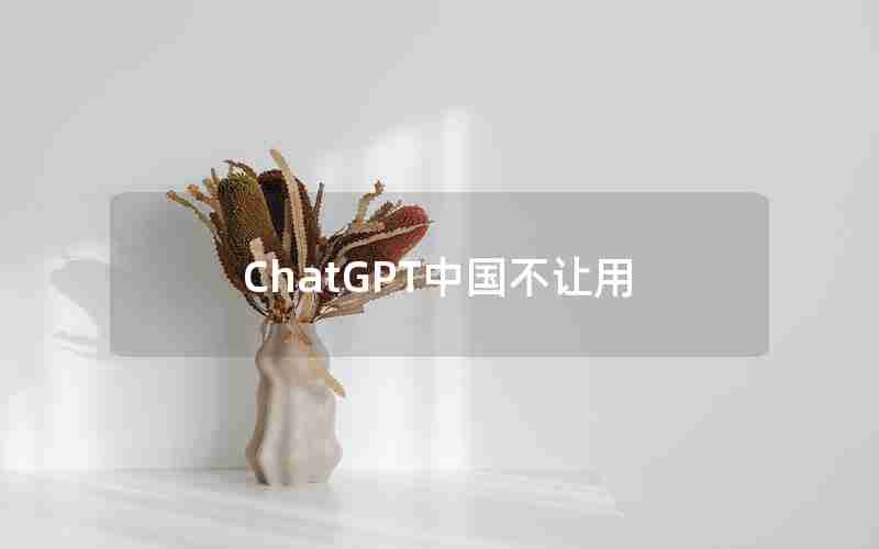 ChatGPT中国不让用