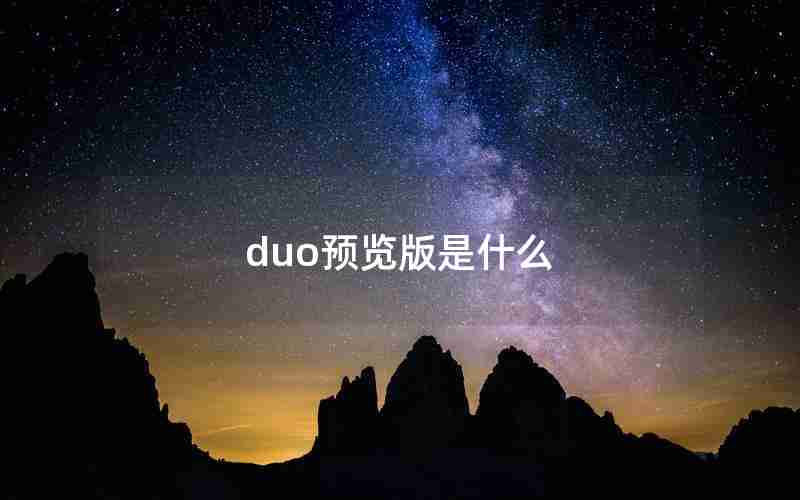 duo预览版是什么