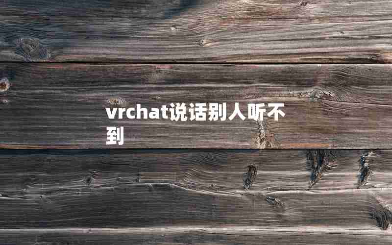 vrchat说话别人听不到