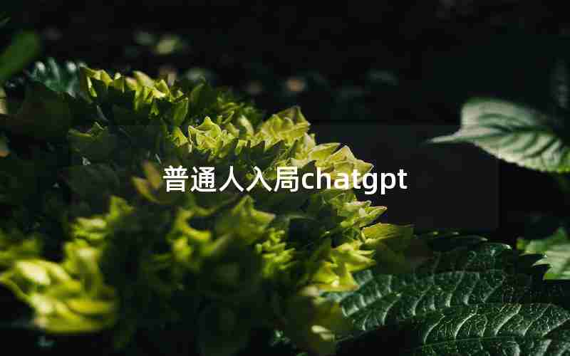 普通人入局chatgpt