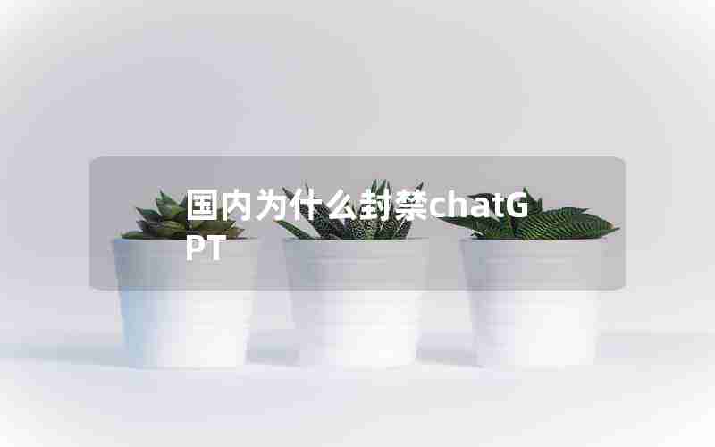 国内为什么封禁chatGPT