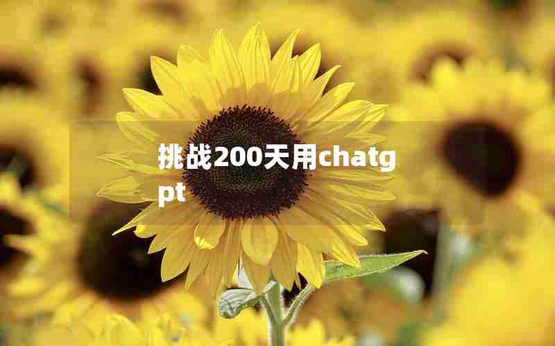 挑战200天用chatgpt