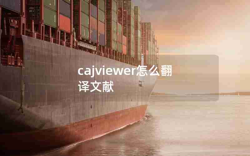 cajviewer怎么翻译文献