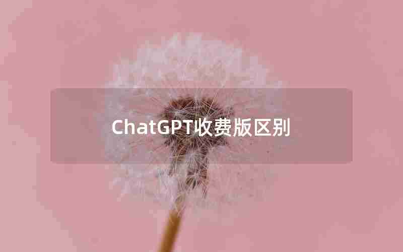 ChatGPT收费版区别