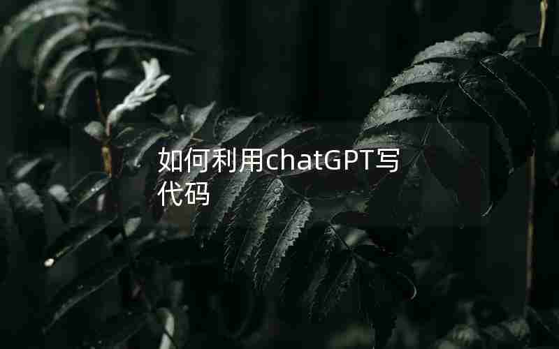 如何利用chatGPT写代码