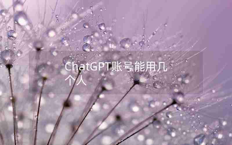 ChatGPT账号能用几个人