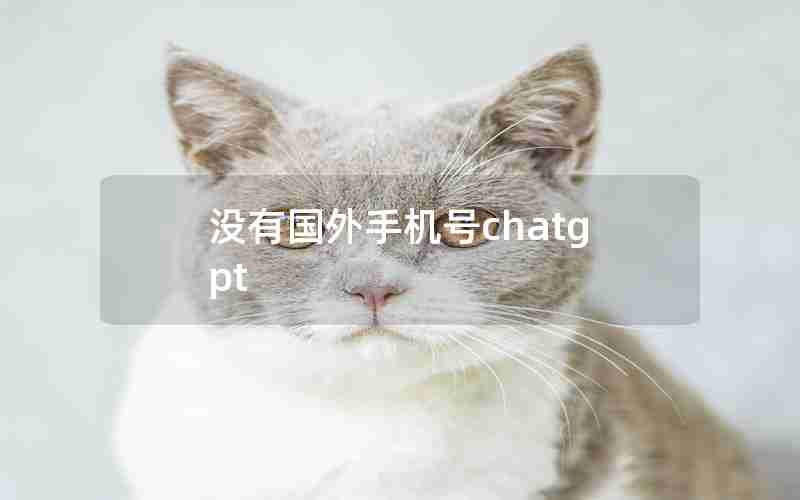 没有国外手机号chatgpt