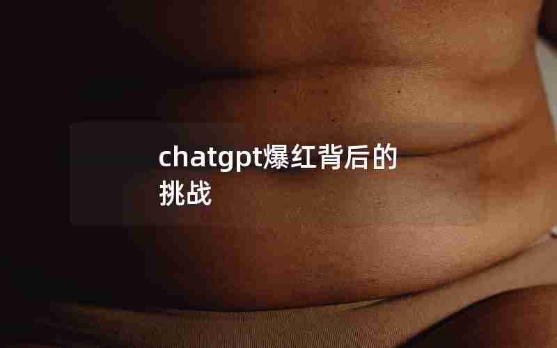 chatgpt爆红背后的挑战