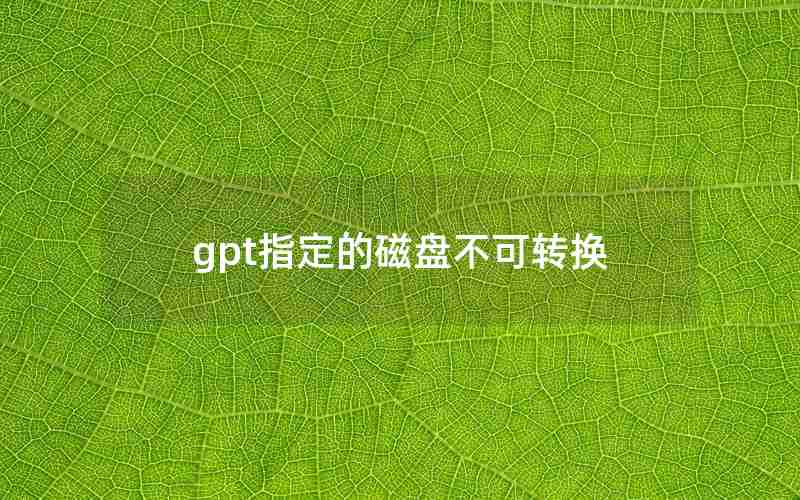 gpt指定的磁盘不可转换